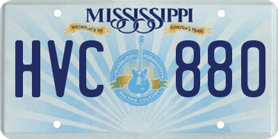 MS license plate HVC880