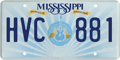 MS license plate HVC881
