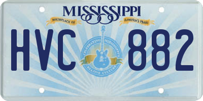 MS license plate HVC882