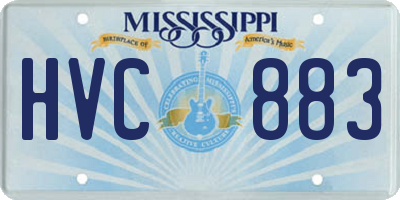 MS license plate HVC883