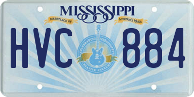 MS license plate HVC884