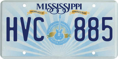 MS license plate HVC885