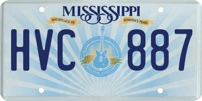 MS license plate HVC887