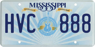 MS license plate HVC888