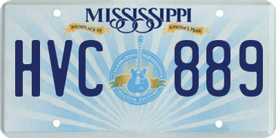 MS license plate HVC889