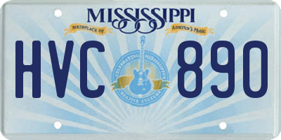 MS license plate HVC890