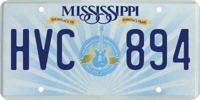 MS license plate HVC894