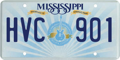MS license plate HVC901