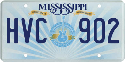 MS license plate HVC902