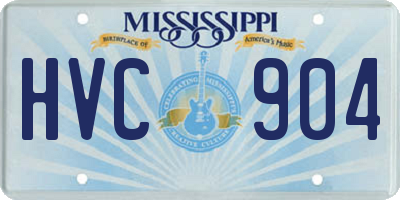 MS license plate HVC904