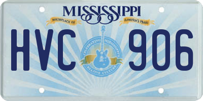 MS license plate HVC906