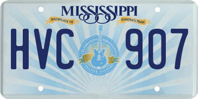 MS license plate HVC907