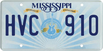 MS license plate HVC910