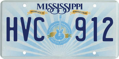 MS license plate HVC912