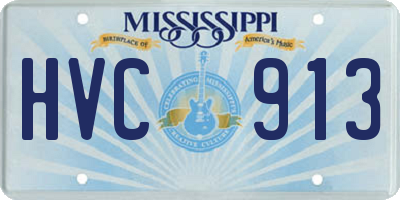 MS license plate HVC913