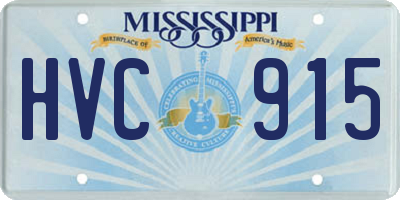 MS license plate HVC915
