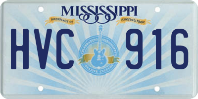 MS license plate HVC916