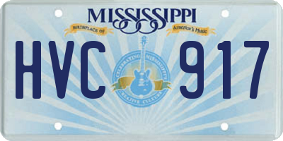 MS license plate HVC917