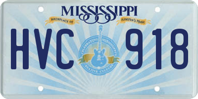 MS license plate HVC918