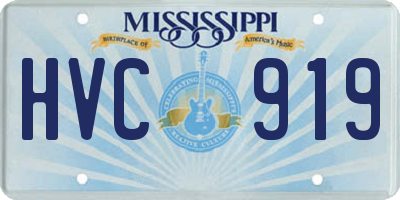 MS license plate HVC919
