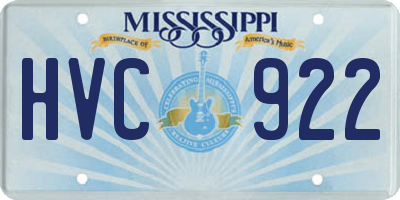 MS license plate HVC922