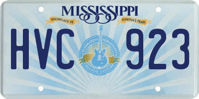 MS license plate HVC923