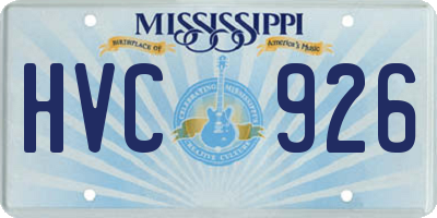 MS license plate HVC926