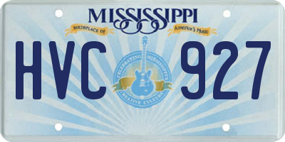 MS license plate HVC927