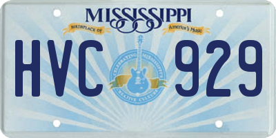 MS license plate HVC929
