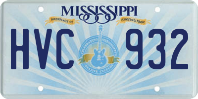 MS license plate HVC932