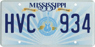 MS license plate HVC934