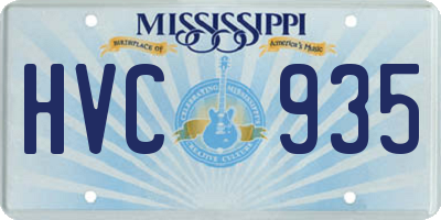 MS license plate HVC935
