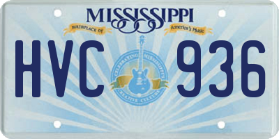 MS license plate HVC936