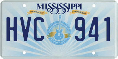 MS license plate HVC941