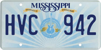 MS license plate HVC942