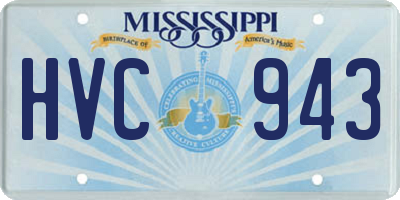 MS license plate HVC943