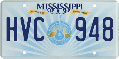 MS license plate HVC948