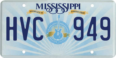 MS license plate HVC949