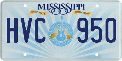 MS license plate HVC950