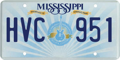MS license plate HVC951