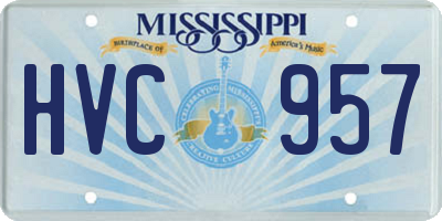 MS license plate HVC957
