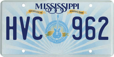 MS license plate HVC962