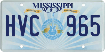 MS license plate HVC965
