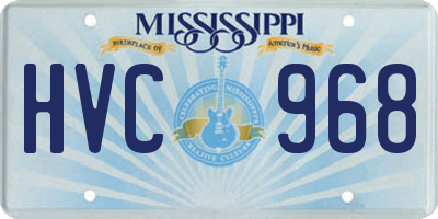 MS license plate HVC968