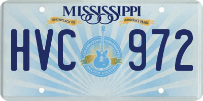 MS license plate HVC972
