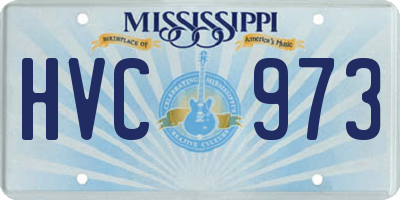 MS license plate HVC973