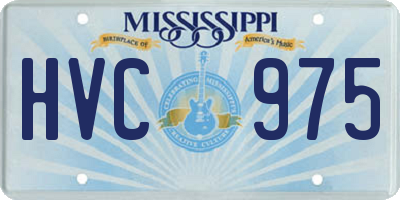 MS license plate HVC975