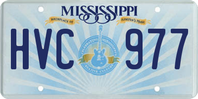 MS license plate HVC977