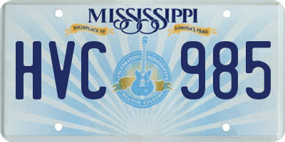 MS license plate HVC985