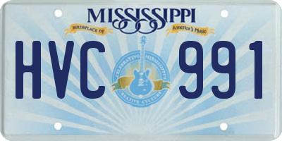 MS license plate HVC991